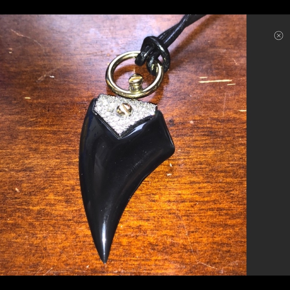 Alexis bittar claw black necklace on a rope stones with box dust & shopping bag